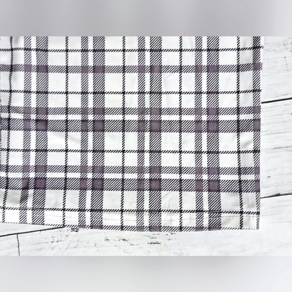 Lily by Firmiana Soft Gray & White Plaid Stripe Palazzo Lounge Pants W Pockets - Picture 6 of 9